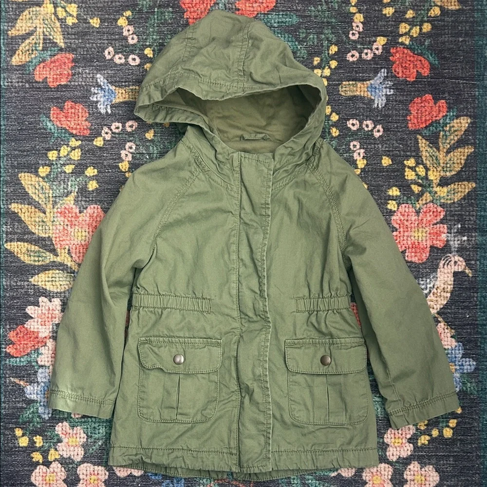 Old Navy Toddler Green Khaki Hooded Jacket, Size 3T
